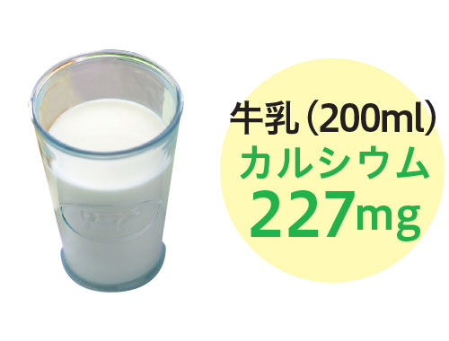 牛乳(200ml)　カルシウム：227mg