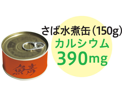 さば水煮缶(150g)　カルシウム：390mg