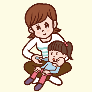 抱っこして食べさせる